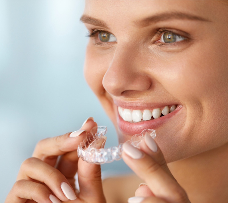 Woman wearing invisalign in Richmond Hill